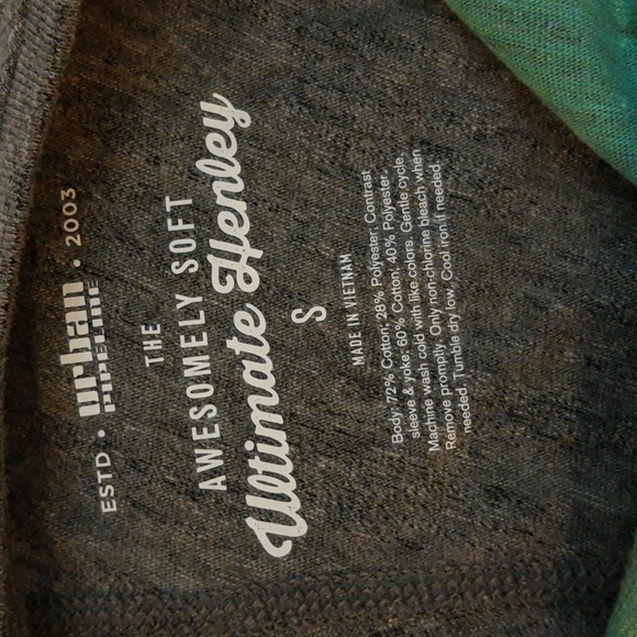 Urban Pipeline Awesomely Soft Ultimate Short Sleeve Heathered Raglan Henley Tee - Picture 5 of 11